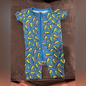 Gigi and Max Colorful Lightning Bolt Bamboo Onesie